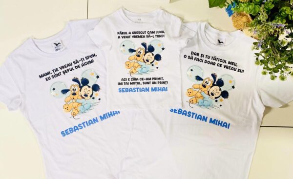 TRICOURI PERSONALIZATE PENTRU MOT "BLUE BABY MICKEY"