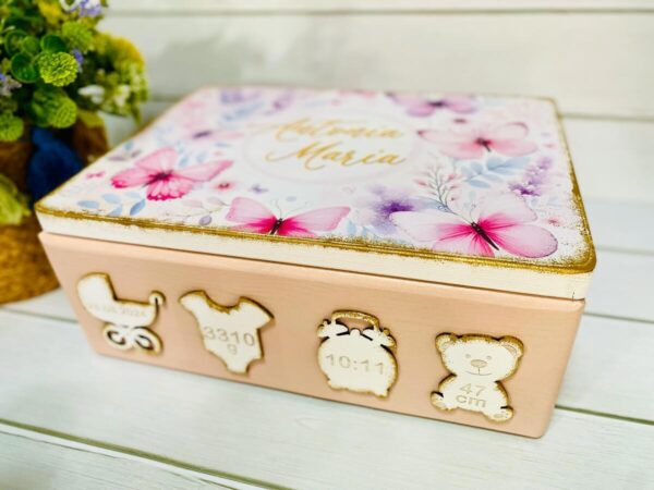 TRUSOU CUTIE LEMN "FLUTURI"