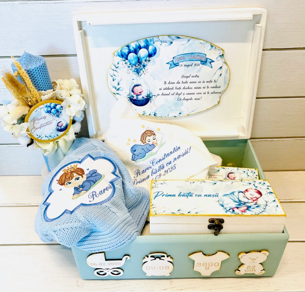 TRUSOU CUTIE LEMN "BEBELUS CU BALOANE"